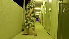 A Chubby Japanese Milf Excitedly Masturbates Outdoors With Big Tits