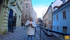 guy picks up busty blonde and fucks her near boyfriend's place