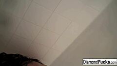 diamond decides to get wet and wild in the shower with masturbation.