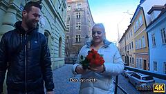 guy picks up busty blonde and fucks her near boyfriend's place