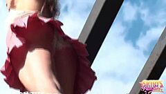 come out in the field and i will show you my panties... oops!