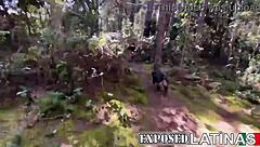 How does Alexa Lewis bang her milf neighbor outdoors?