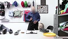 This clueless petite blonde shoplifter gets caught and punished in the store