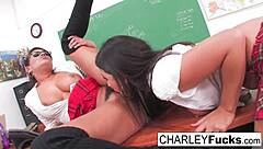 Charley Chase and her hot Asian friend Kami Kai hang out