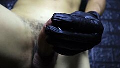 Asmr cock massage with gloves