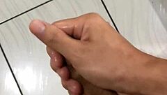 Horny guy masturbates to delicious cumshot.