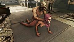 In Fallout 4, does the pink haired girl tease with bondage and rough anal?