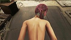 In Fallout 4, does the pink haired girl tease with bondage and rough anal?