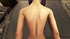 In Fallout 4, does the pink haired girl tease with bondage and rough anal?