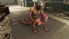 In Fallout 4, does the pink haired girl tease with bondage and rough anal?