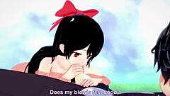 Anime Farmgirl Fucked Doggystyle and Creampied with Big Tits