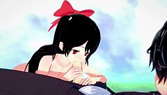 Anime Farmgirl Fucked Doggystyle and Creampied with Big Tits