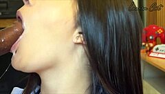 Latina babe distracts with blowjob during game