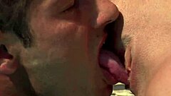 gorgeous blonde gets her swollen pussy licked and fingered before outdoor banging