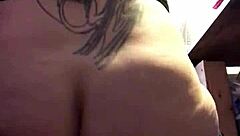 Girlfriend Stretches Ass for Big Dildo Masturbation