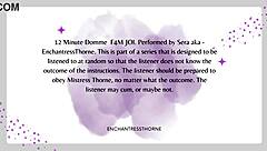 A femdom session with jerk off instructions and cum eating