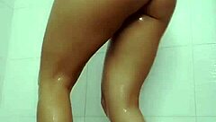 Is Vanessa masturbating in the bathroom alone?