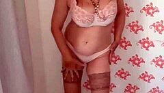 Mariaold Fucks Huge Boobs With Dildo And Blowjob