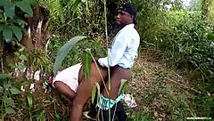 Two Lovers Caught in Outdoor Bush Action