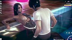 Latina Character Gets Fucked in Pool During Hentai Game Scene