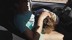 Unknown Young Blonde Masturbates Me in My Car on Street