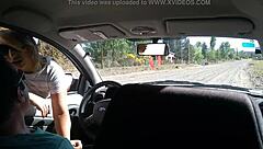 Unknown Young Blonde Masturbates Me in My Car on Street
