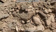 Crazy couple's wild sex on deserted road