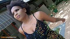 african casting busty ebony impressed by monster cock size