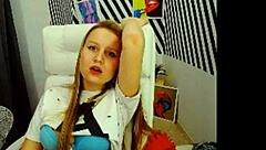 Alicebush just sits down and starts masturbating