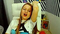 Alicebush just sits down and starts masturbating