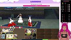 lewdneko moans loudly while getting creampied in this hentai game scene