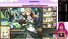 lewdneko moans loudly while getting creampied in this hentai game scene