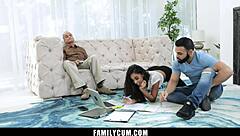 Stepbro says, 'Fuck me now,' to latina stepsis.