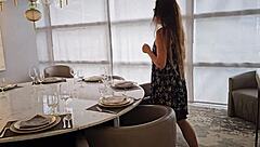 Sexy Babe Flashes No Panties In Public While Hosts Step Out Briefly