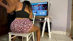 my neighbors cheating girlfriend asked to learn how to play video games and look what happened