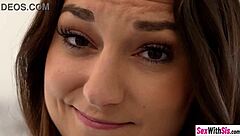 Cute teen stepsis andi rose gives perfect blowjob then fucks stepbro in high heels with monster cock