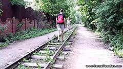 casual teen sex with slender european lia in doggystyle, blowjob, riding, and cumshot close up