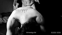 couple engages in close-up shaved tits masturbation leading to painful anal sex