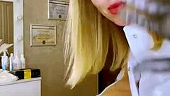 sugarnadya gives intimate haircut to russian guy's cock on webcam