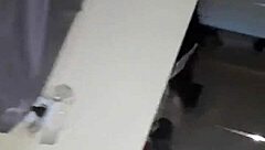 latina brunette fucked doggy by chubby couple