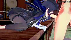 Clorinde gives intense blowjob in Genshin Impact hentai fantasy