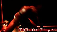 Ripped Ebony Stud Assfucks White Butt in Interracial Threesome