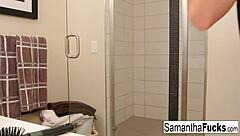 Samantha Saint starts her morning with solo masturbation in her home movie