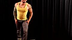 Ripped Ebony Stud Assfucks White Butt in Interracial Threesome