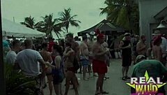 Slutty street flashing at fantasy fest