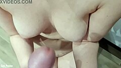 Hot Bathroom Handjob With Huge Cum On Titties Pov