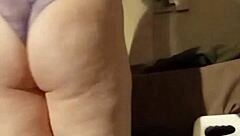 Detailed View of Amateur in Purple Lace Lingerie with Feet