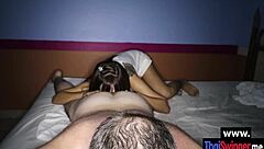 Asian Teen Num Rides Big Dick After Massage, Pleasing Perverted Client With Blowjob