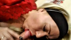 A cool Russian mature woman performs oral