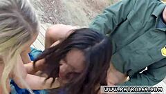 Cop Fucks Amateur Threesome With Border Slut